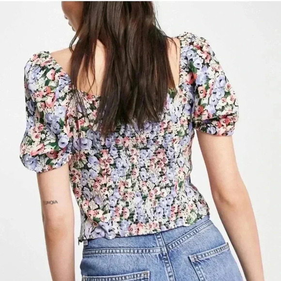 NWT And & Other Stories Floral Blouse Cropped Top 10 - Picture 2 of 7